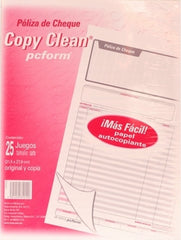 Block Póliza Cheques Autocopia A 25 Juegos Carta pcform® CP1012-S [Pieza] 7501249810120