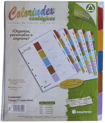 Separador Hojas p/Carpeta ColoríndexTap s/impresión c/5 Blanco colorTap Carta Irasa® 6200 [Bolsa de plástico] 7501249862006 2