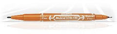 Marcador Permanente Doble Punta Mckie Café Extra Fino Zebra® 4008 [Pieza] 7501901640089