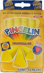 Gis Comprimido Pincelín Resaltador Amarillo Óptico c/12 Pincelín® [Caja] 7501030662426