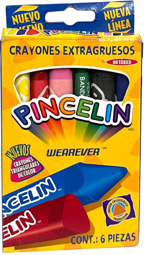 Crayón Jumbo Pincelín Extra Grueso Colores Est.c/6 Wearever® Estuche 7501030640820