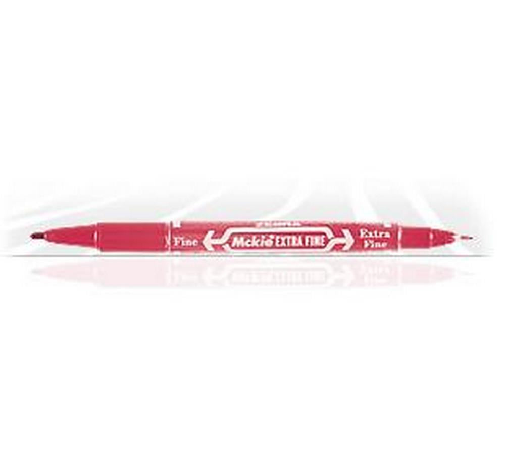 Marcador Permanente Doble Punta Mckie Rojo Extra Fino Zebra® 4002 [Pieza] 7501901640027
