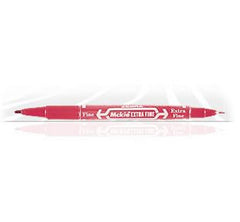 Marcador Permanente Doble Punta Mckie Rojo Extra Fino Zebra® 4002 [Pieza] 7501901640027