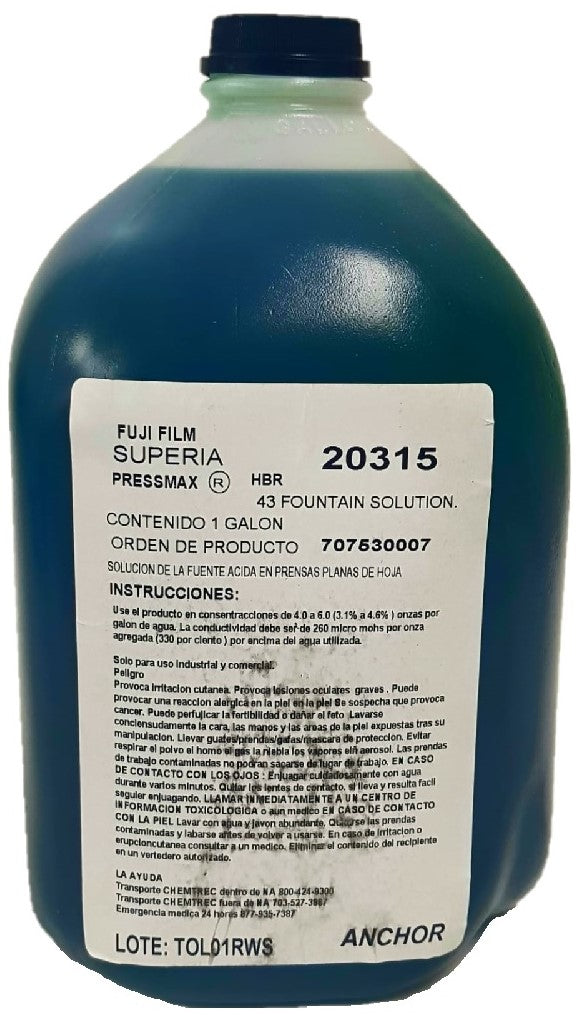 Solución p/la Fuente Superia PressMax® HBR Galón Fuji® 300763 Galón 01