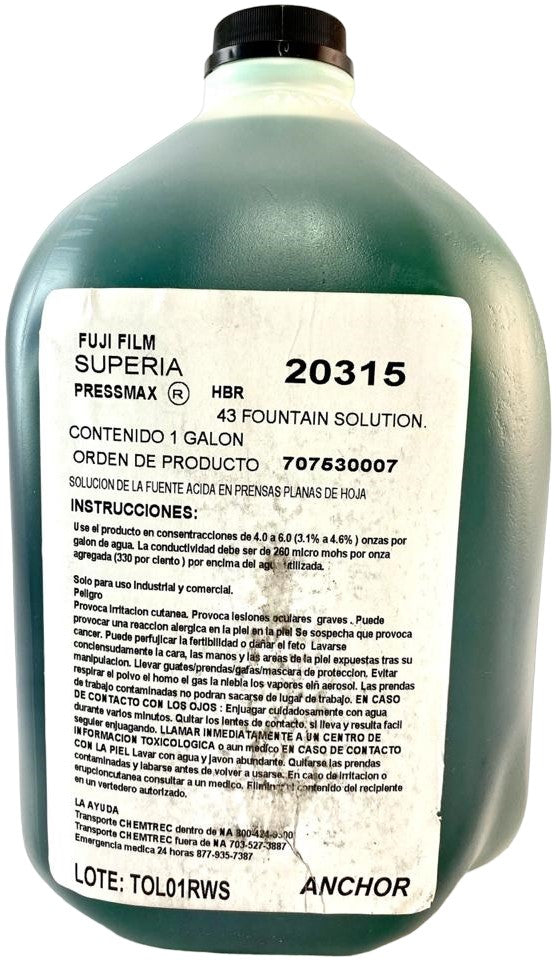 Solución p/la Fuente Superia PressMax® HBR Galón Fuji® 300763 Galón 02