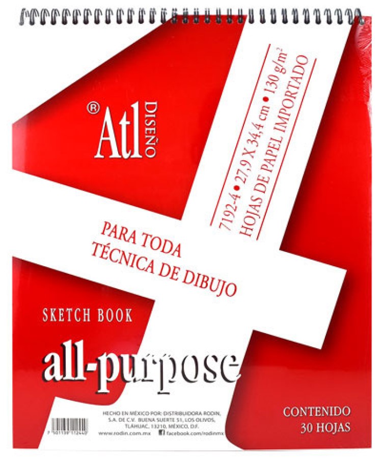 Block p/Arte MixMedia All Purpose #4 130g 30 hojas 27.9×34.4 Atl® 796 Pieza 7501139112440 01