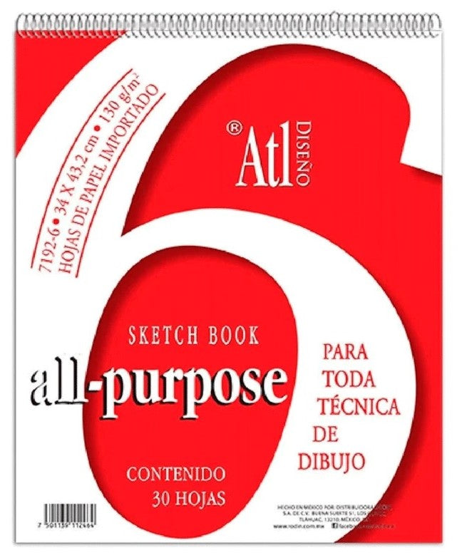 Block p/Arte MixMedia Papel Basik #6 30 hojas 34.3×43.2 Guarrô Casas® [Pieza] 7501139112464