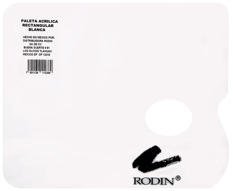 Paleta de Acrílico Rectangular 19.5×25cm Alt® 14334 [Pieza] 7501139112389