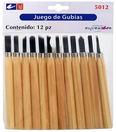 Gubia p/Tallado Mango de Madera c/12 Alt® 5012 Paquete 7501139119937