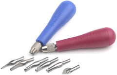 Gubia p/Tallado Juego (2) Mangos + 6 navajas Speedball® 4132 [Conjunto] 651032041327