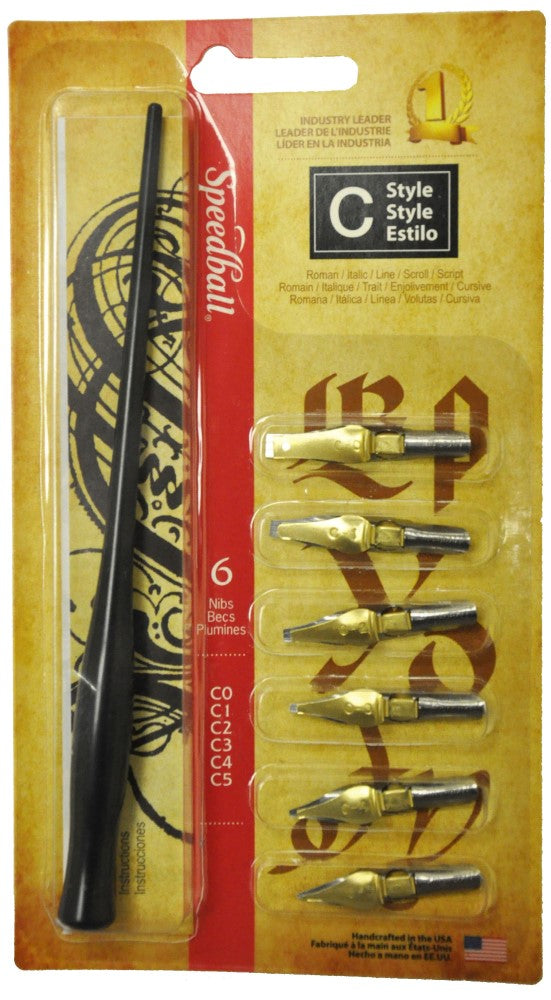 Caligrafía Set Juego (1) Mango + 6 plumillas Estilo “C” Speedball® 2961 [Caja] 651032029615