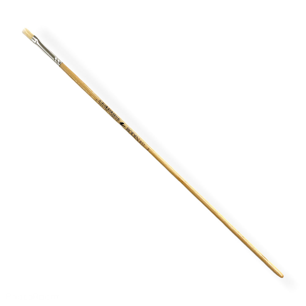Pincel p/Oleo 811 Plano pelo Cerda #2 Natural Largo Rodin® 811-2 [Pieza] 7501139192015