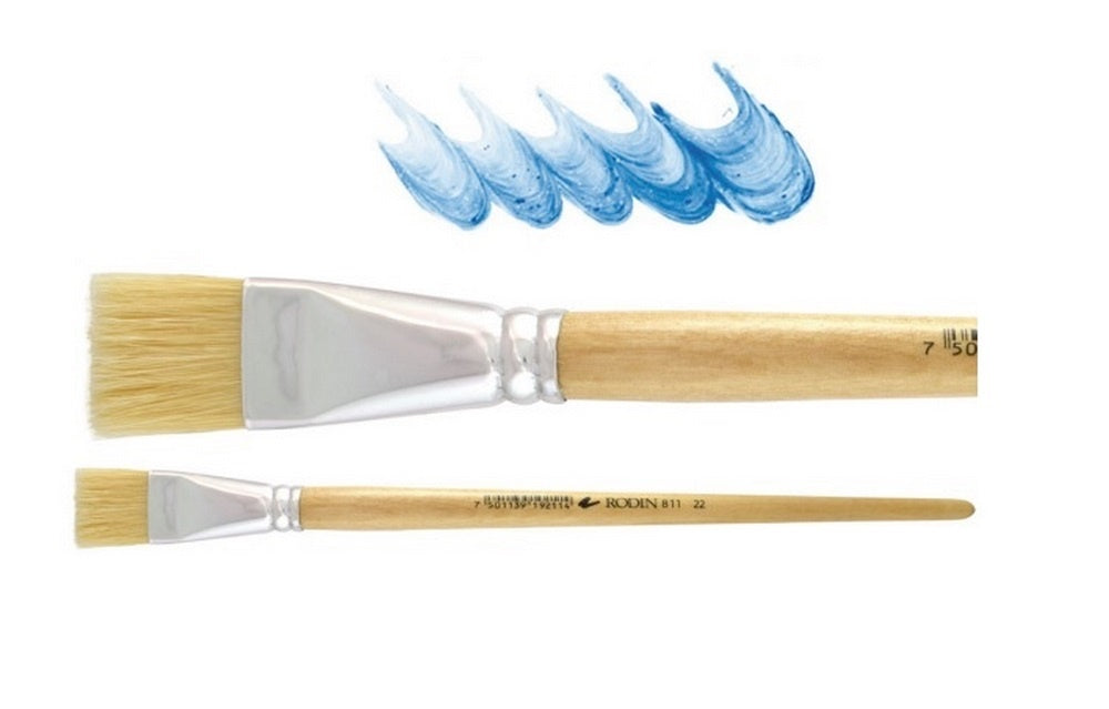 Pincel p/Oleo 811 Plano pelo Cerda #2 Natural Largo Rodin® 811-2 [Pieza] 7501139192015 2