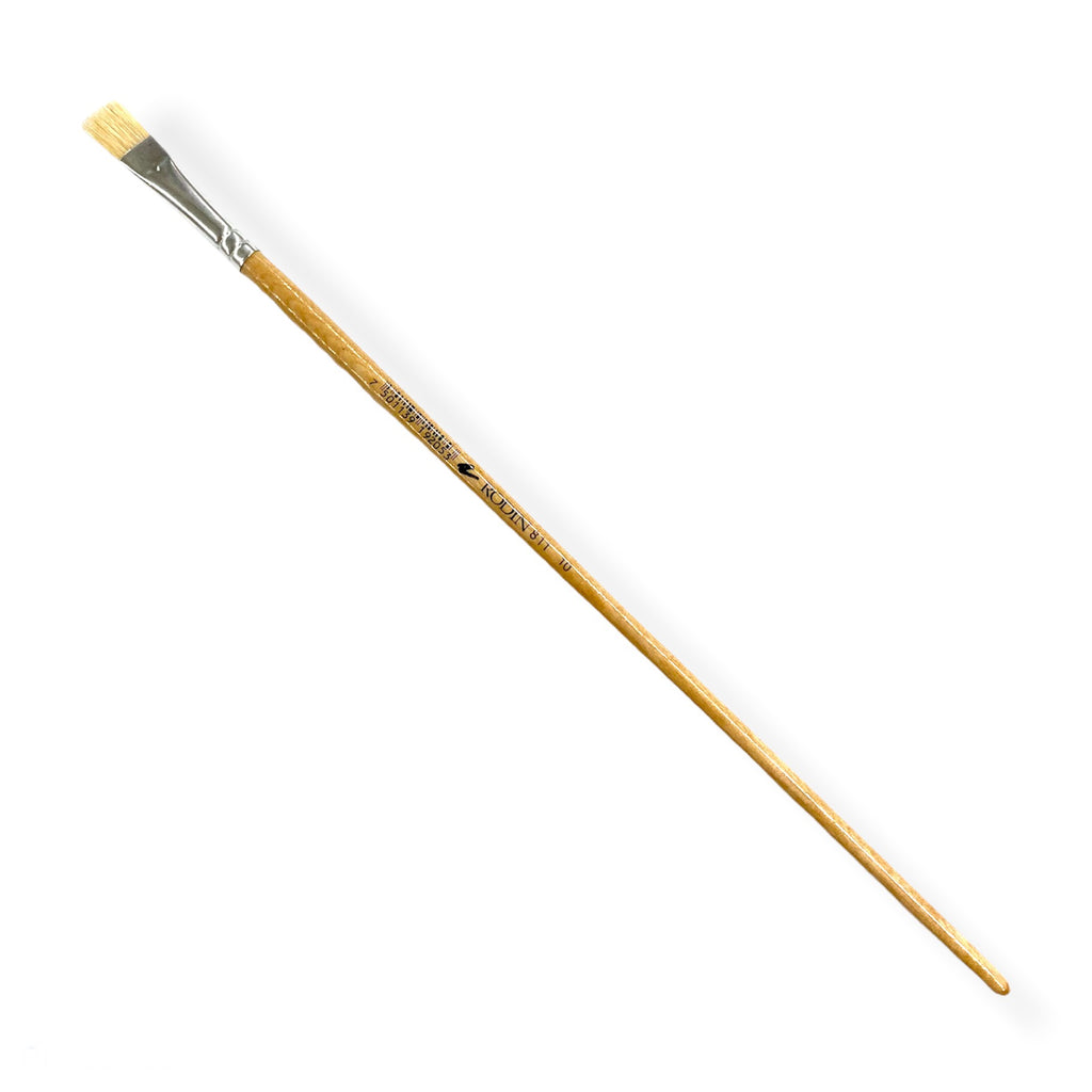 Pincel p/Oleo 811 Plano pelo Cerda #10 Natural Largo Rodin® 811-10 [Pieza] 7501139192053