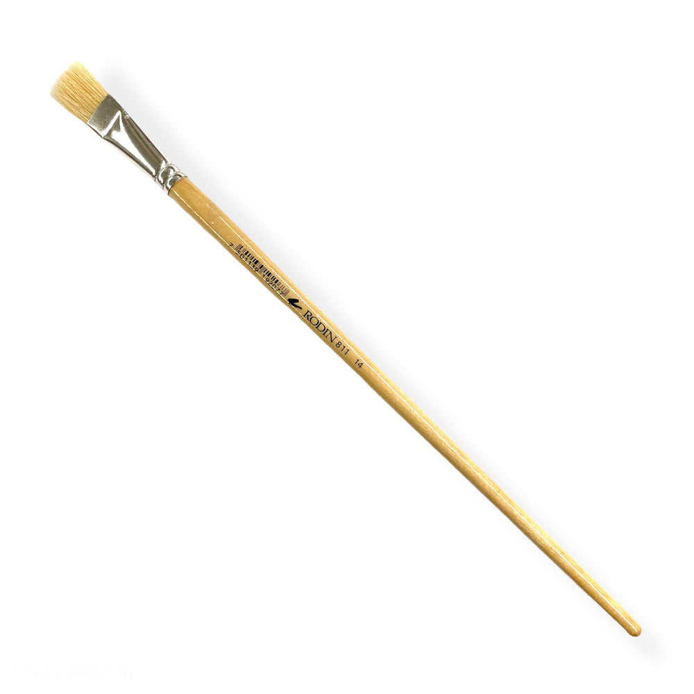 Pincel p/Oleo 811 Plano pelo Cerda #14 Natural Largo Rodin® 811-14 [Pieza] 7501139192077