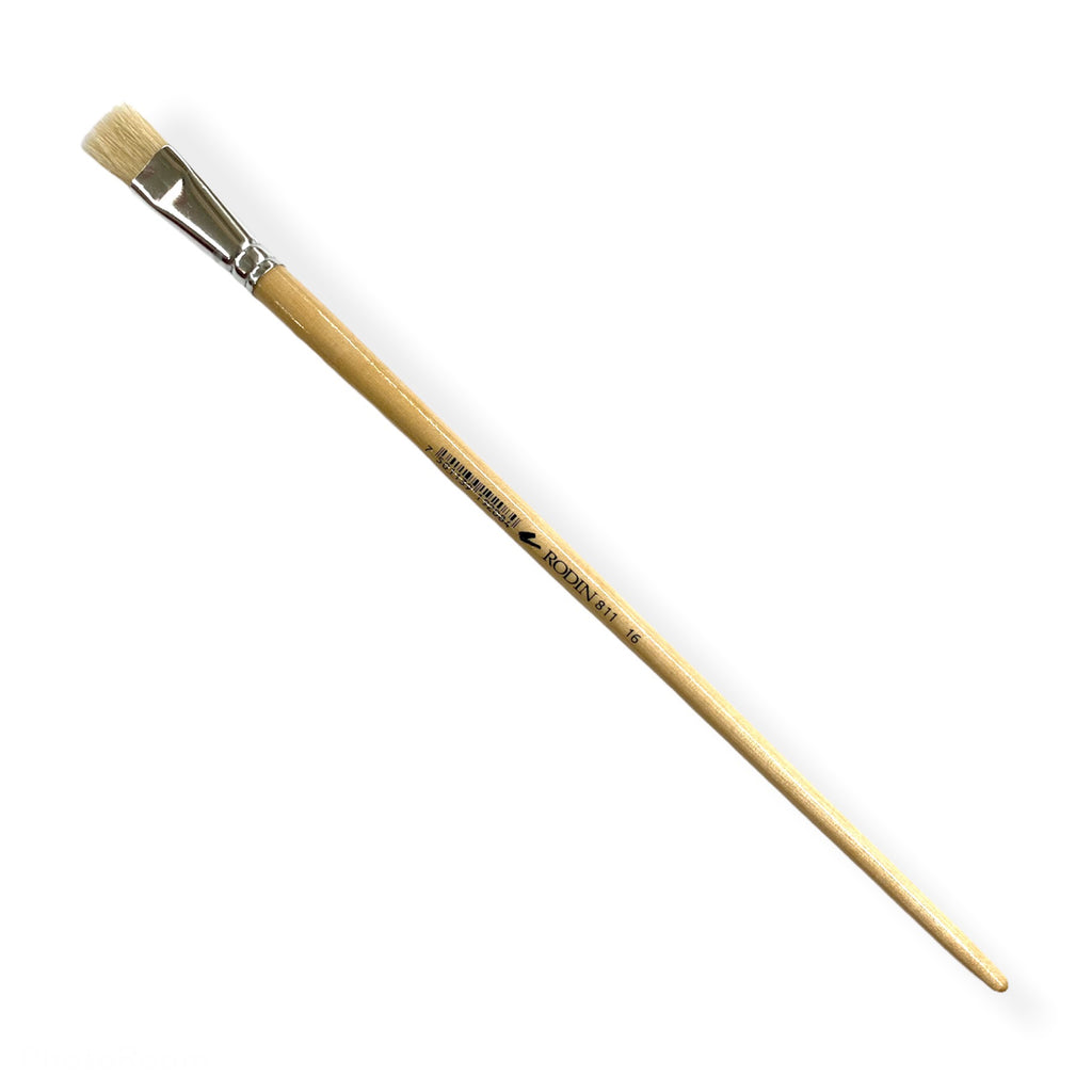 Pincel p/Oleo 811 Plano pelo Cerda #16 Natural Largo Rodin® 811-16 [Pieza] 7501139192084