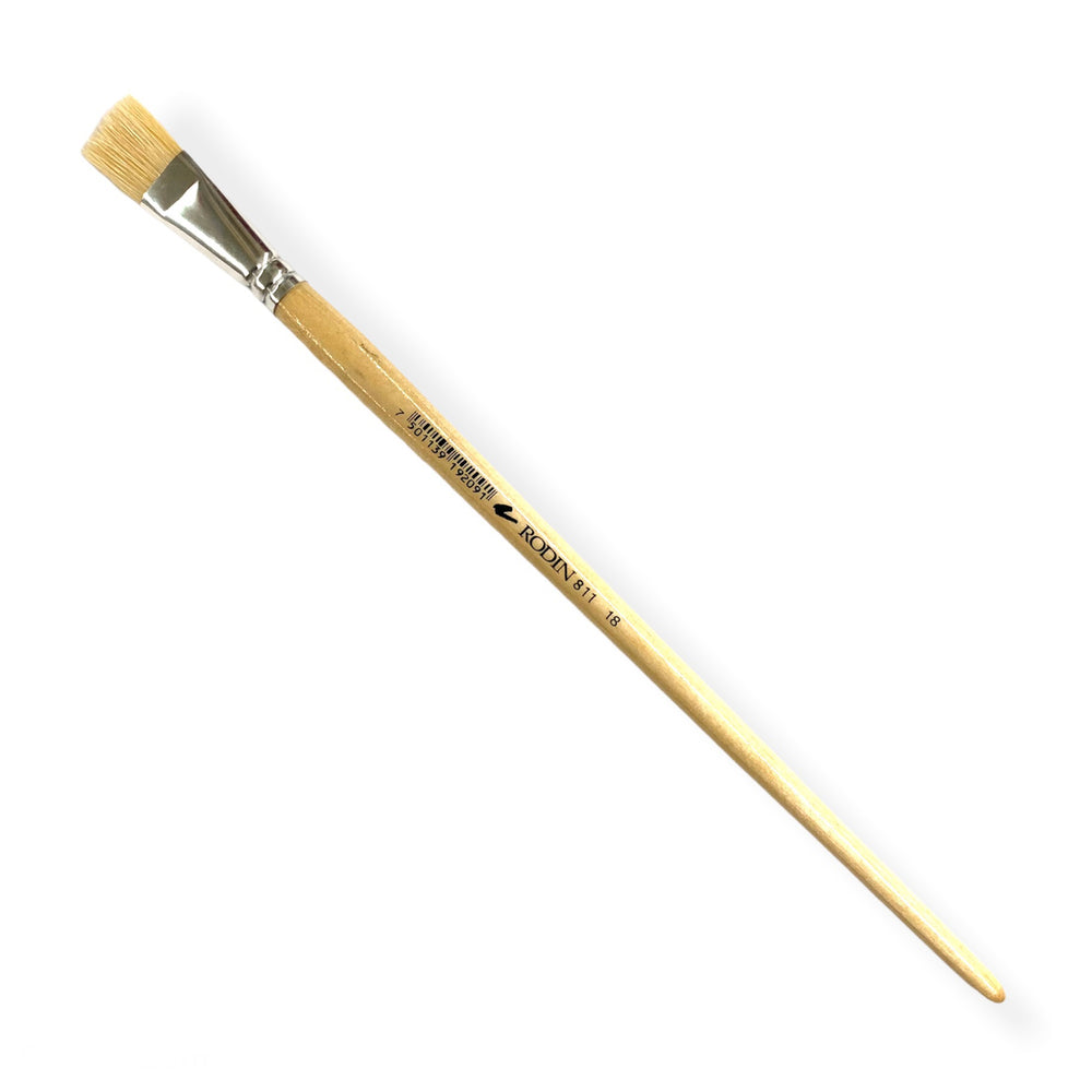Pincel p/Oleo 811 Plano pelo Cerda #18 Natural Largo Rodin® 811-18 [Pieza] 7501139192091