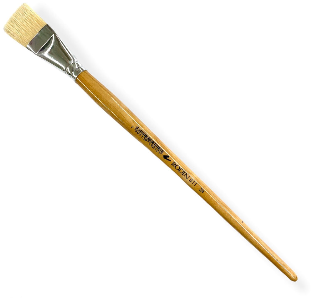 Pincel p/Oleo 811 Plano pelo Cerda #24 Natural Largo Rodin® 811-24 [Pieza] 7501139192121