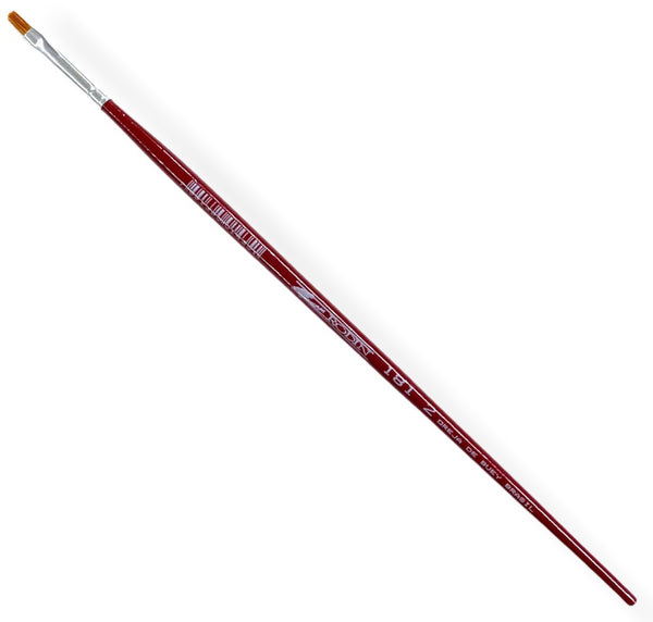 Pincel p/Acrílico 181 Plano pelo Oreja Buey #2 Rojo Largo Rodin® 181-2 Pieza 7501139191537 01