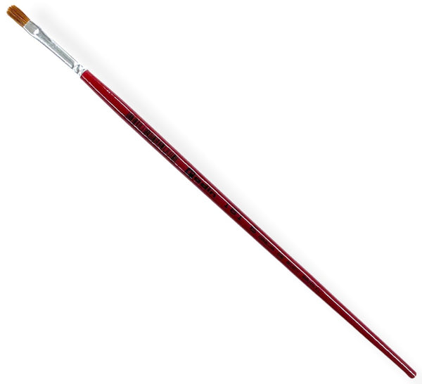 Pincel p/Acrílico 181 Plano pelo Oreja Buey #6 Rojo Largo Rodin® 181-6 Pieza 7501139191551 01