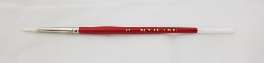 Pincel p/Acrílico 9700 Redondo Sintético #5 Blanco-Rojo Corto Rodin® 9700-5 [Pieza] 7501139129912