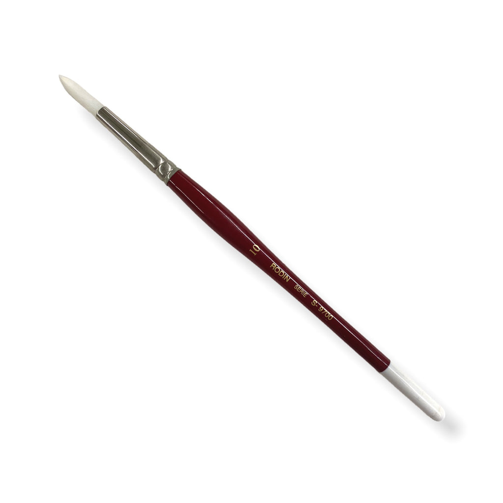 Pincel p/Acrílico 9700 Redondo Sintético #10 Blanco-Rojo Corto Rodin® 9700-10 [Pieza] 7501139129967