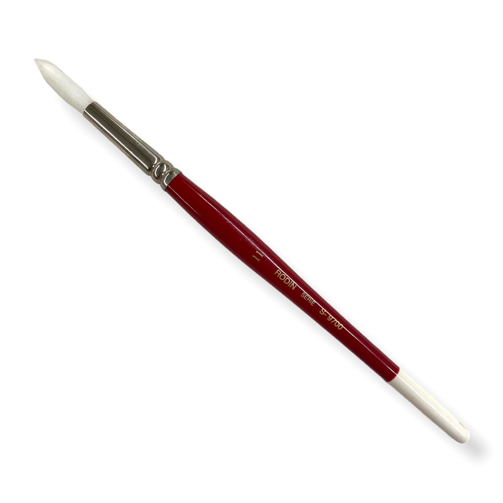 Pincel p/Acrílico 9700 Redondo Sintético #11 Blanco-Rojo Corto Rodin® 9700-11 [Pieza] 7501139129974