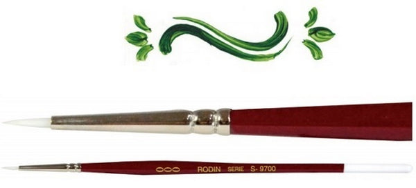 Pincel p/Acrílico 9700 Redondo Sintético #11 Blanco-Rojo Corto Rodin® 9700-11 [Pieza] 7501139129974 2