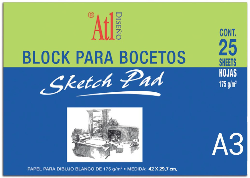 Block p/Arte Sketch Sketch Pad 175g 25 Hojas 29.7×42cm Alt® [Pieza] 7501139145813
