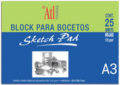 Block p/Arte Sketch Sketch Pad 175g 25 Hojas 29.7×42cm Alt® [Pieza] 7501139145813