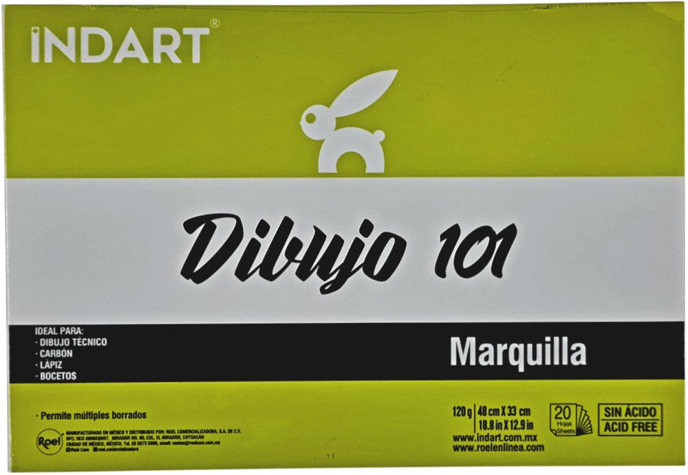 Block p/Arte Dibujo Marquilla 120g 20 hojas 48×33cm INDART® PI0DIB101C [Pieza] 7501858973858