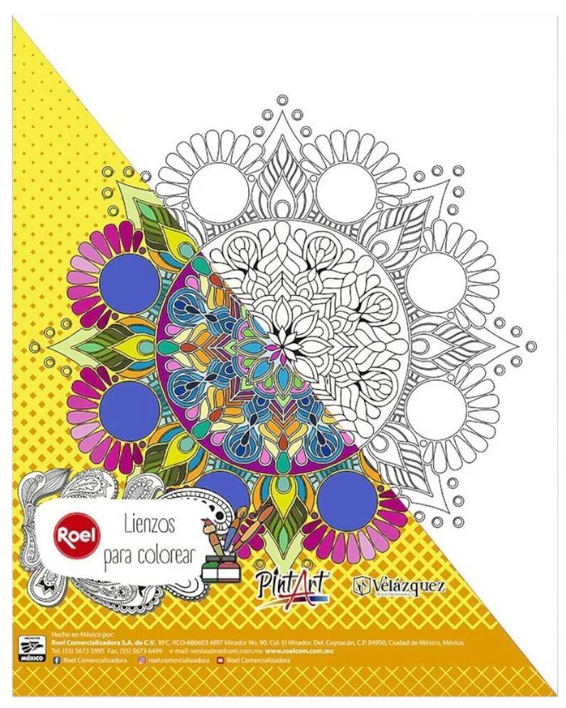 Cartón Forrado con Tela Zen Octagono Mandala 28×35cm Roel® PR0LCM013 Pieza 7501858991012 01