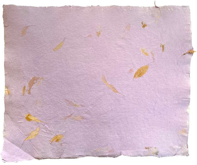 Papel Hecho a Mano c/Hoja Clara Lila 20×30cm Nattura® PEX1+204 Hoja 01