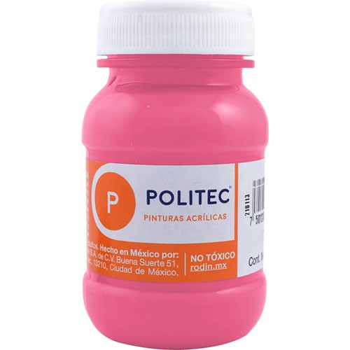 Pintura Acrílica Línea300 100ml Rosa Mexicano Politec® #337 Pieza 7501230033736 01