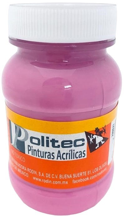 Pintura Acrílica Línea300 100ml Fucsia Politec® #343 Pieza 7501230034337 01