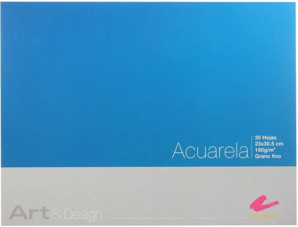 Block p/Arte Acuarela Art & Design grano fino 180g 30 hojas 23×30.5cm Rodin® [Pieza] 7501139189879
