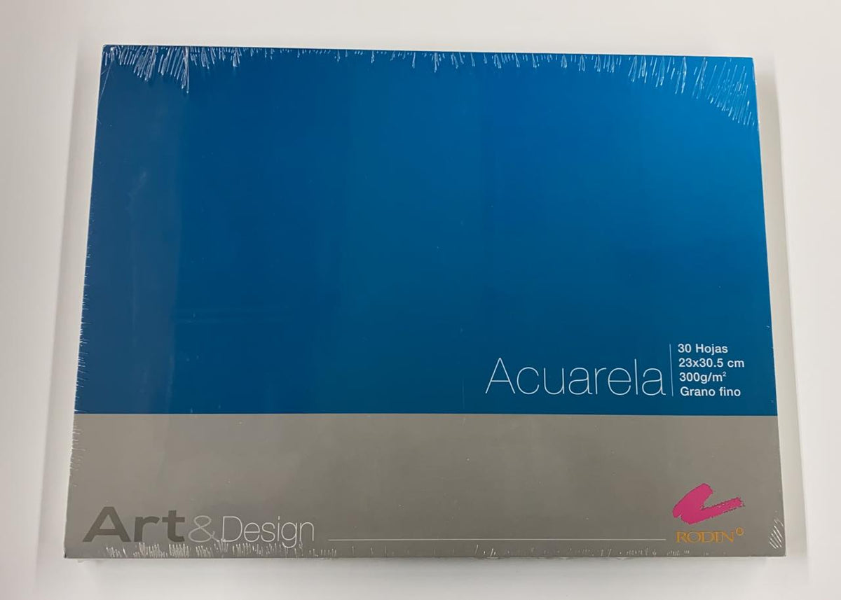 Block p/Arte Acuarela Art & Design 300g 30 hojas 23×30.5cm Rodin® [Pieza] 7501139189886