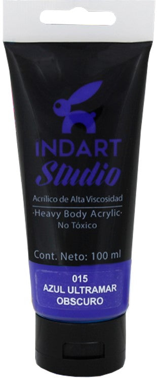 Pintura Acrílica INDART #015 Alta Viscosidad 100ml Azul UltramarOs Studio INDART® PIAAV07015 [Pieza] 7501858997403