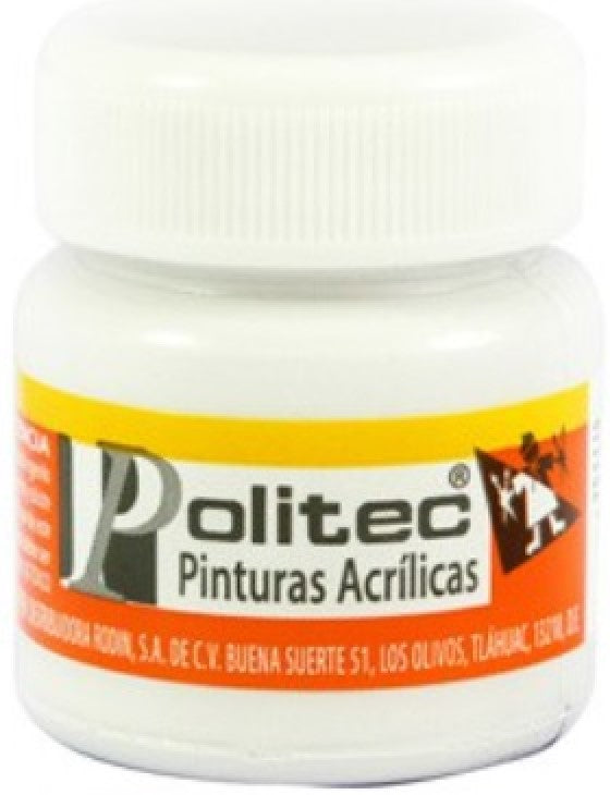 Pintura Acrílica Línea300 30ml Blanco Titanio Politec® #301 Pieza 7501230030124 01