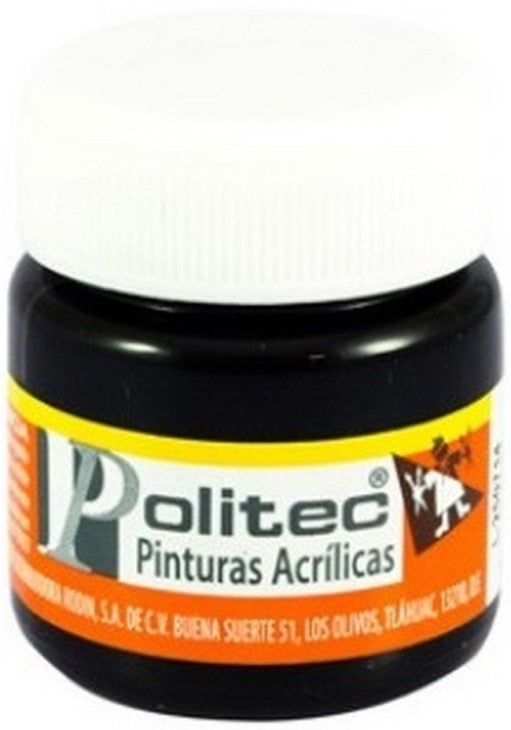 Pintura Acrílica Línea300 30ml Negro Intenso Politec® #302 Pieza 7501230030223 01