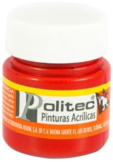 Pintura Acrílica Línea300 30ml Rojo Politec® #314 Pieza 7501230031428 01