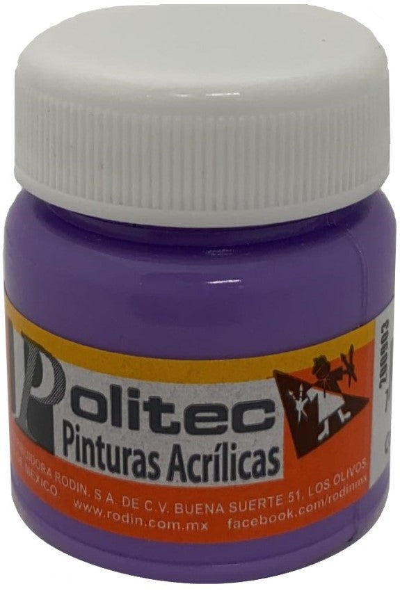 Pintura Acrílica Línea300 30ml Morado Politec® #334 Pieza 7501230033422 01