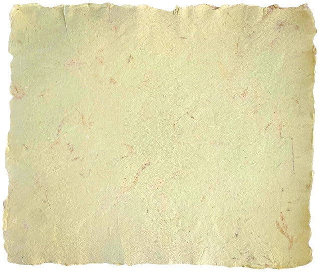 Papel Hecho a Mano c/Hoja Clara Verde Limón 50×60cm Nattura® PEX1+206 Hoja 01