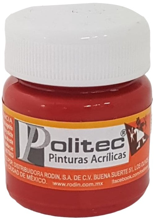 Pintura Acrílica Línea300 30ml Rojo Toluidina Politec® #309 Pieza 7501230030926 01