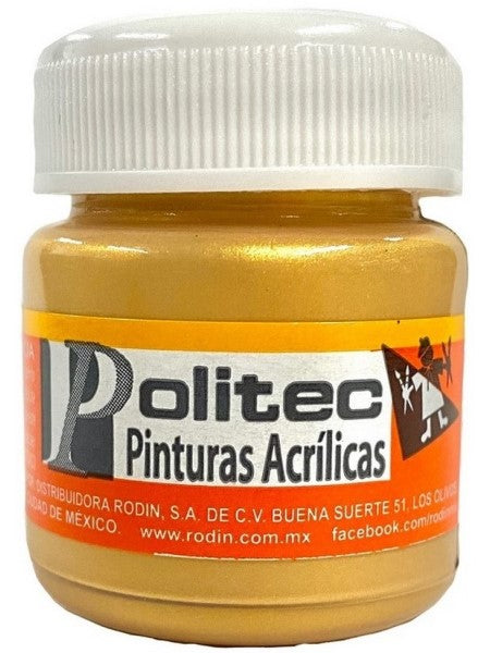 Pintura Acrílica Línea700 #700 Metálico 20ml Oro Politec® Pieza 7501230070014 01