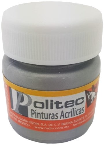 Pintura Acrílica Línea700 #701 Metálico 30ml Plata Politec® Pieza 7501230070090 01