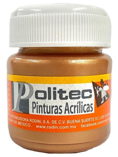 Pintura Acrílica Línea700 #702 Metálico 30ml Bronce Politec® Pieza 7501230070113 01