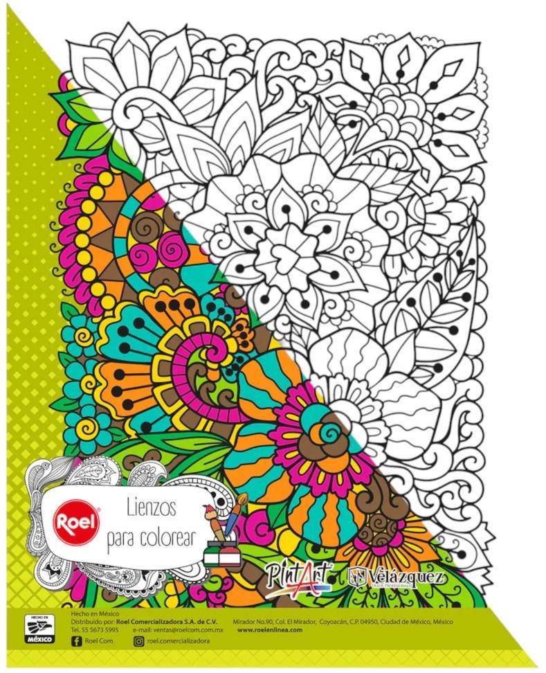 Cartón Forrado con Tela Flores Mandala 28×35cm Roel® PR0LCM027 Pieza 7501858973797 01