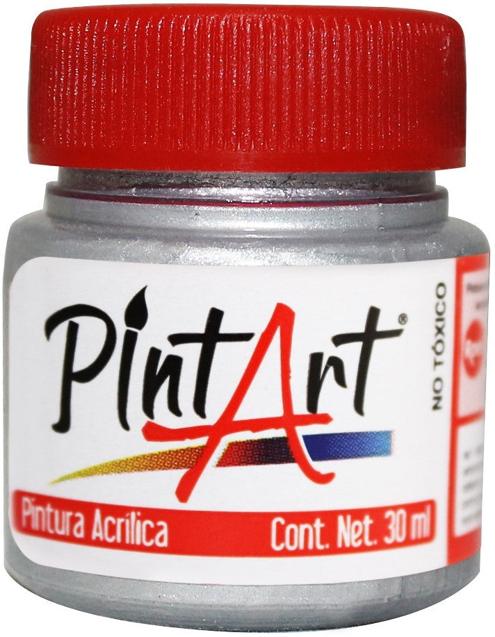 Pintura Acrílica PintArt Plata Metálico 30ml #827 PintArt® PPAEP03827 Pieza 7501858964863 01