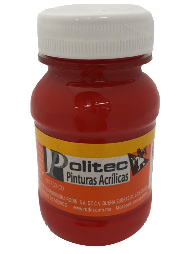 Pintura Acrílica Línea300 100ml Rojo Politec® #314 Pieza 7501230031435 01